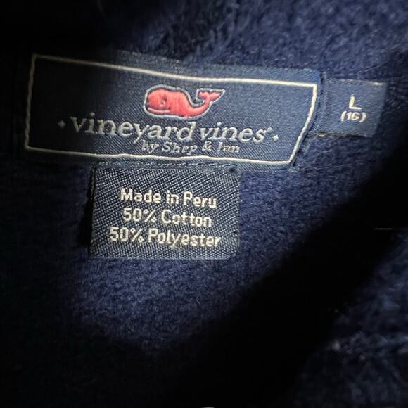 Vineyard Vines Hoodie LARGE 16 Boys Kids Blue Sweatshirt Fleece Vintage Whale - Picture 4 of 6